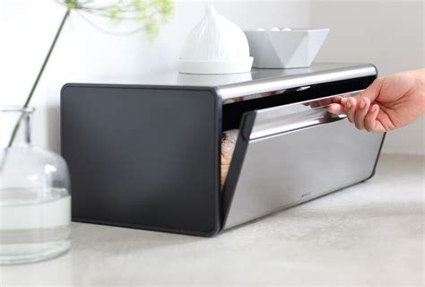 fingerprint proof stainless steel bread box|brabantia bread boxes.